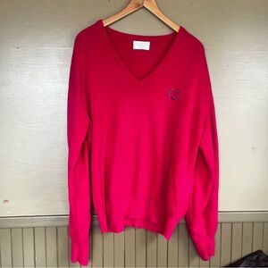 Christian Dior Hot Pink Golf Embroidered V-Neck Vintage Sweater XL